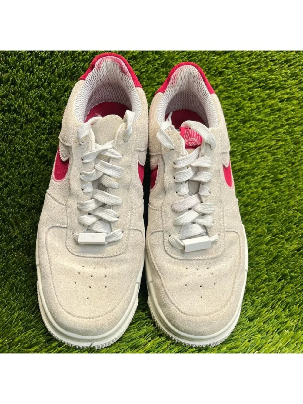 Nike Air Force 1 Pixel Womens Size 8.5 Ivory Red Athletic Walking Shoes Sneakers
